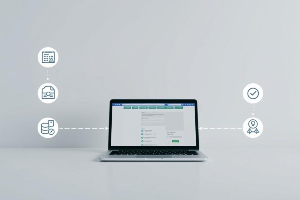 A detailed step-by-step guide to a travel refund process, set against a clean, minimalist background. The foreground features a series of icons or illustrations representing the key steps - such as a calendar, document, money symbol, and checkmark. The middle ground showcases a sleek, modern laptop or tablet displaying an online form or refund platform. The background is a muted, neutral palette, emphasizing the informative, instructional nature of the image. Soft, directional lighting highlights the central elements, creating depth and clarity. The overall tone is professional, organized, and easy to follow, reflecting the practical nature of the refund process.