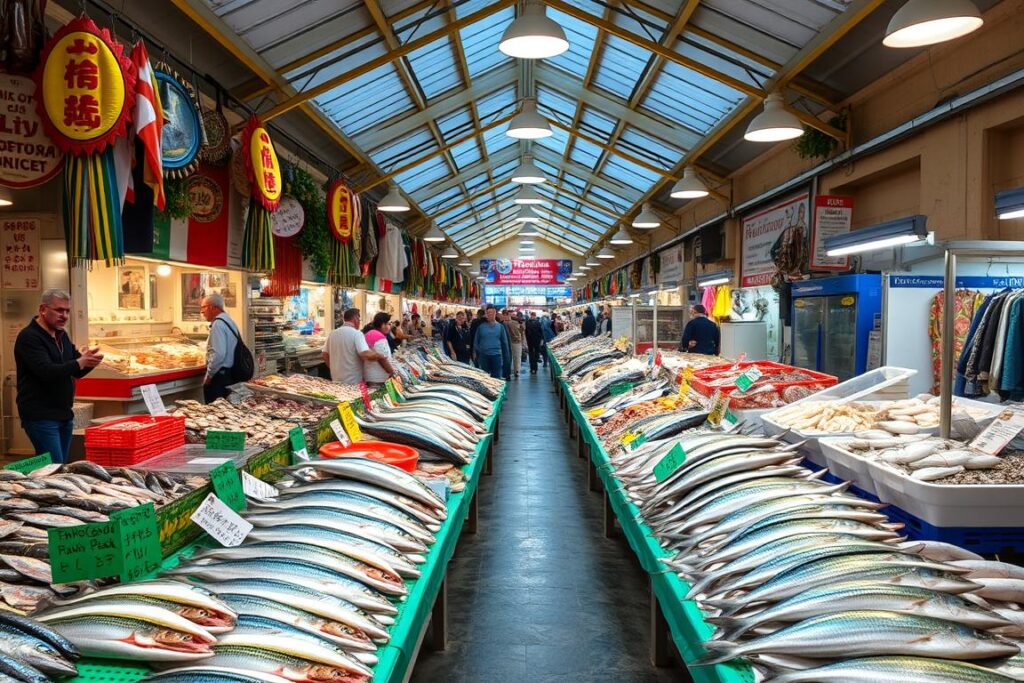 Ein Bild vom Mercato della Pescheria in Catania mit frischen Meeresfrüchten und Fisch Ein Bild vom Mercato della Pescheria in Catania mit frischen Meeresfrüchten und Fisch