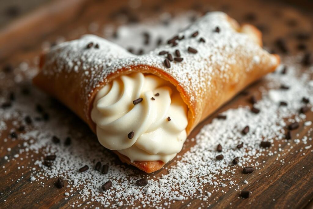 Ein Bild von Cannoli mit süßer Ricotta-Füllung