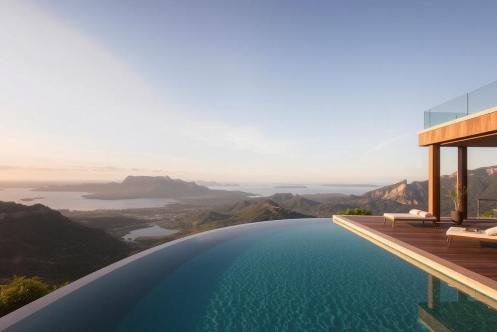 Ein Bild von Mangiabove, das den Infinity-Pool und die umliegende Landschaft zeigt Ein Bild von Mangiabove, das den Infinity-Pool und die umliegende Landschaft zeigt