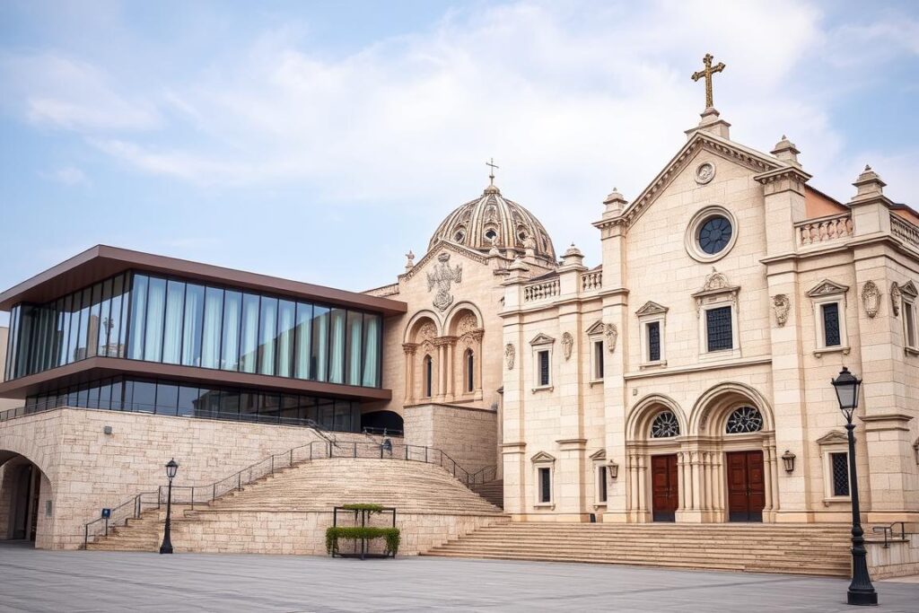 Ein Bild von Messina mit seiner modernen Architektur und der Kathedrale