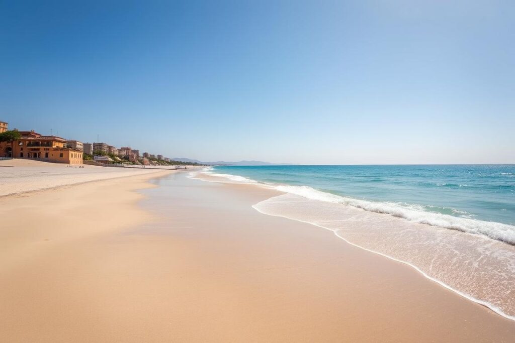 Ein Bild von Playa di Catania, einem kilometerlangen Sandstrand entlang des Golfs von Catania.