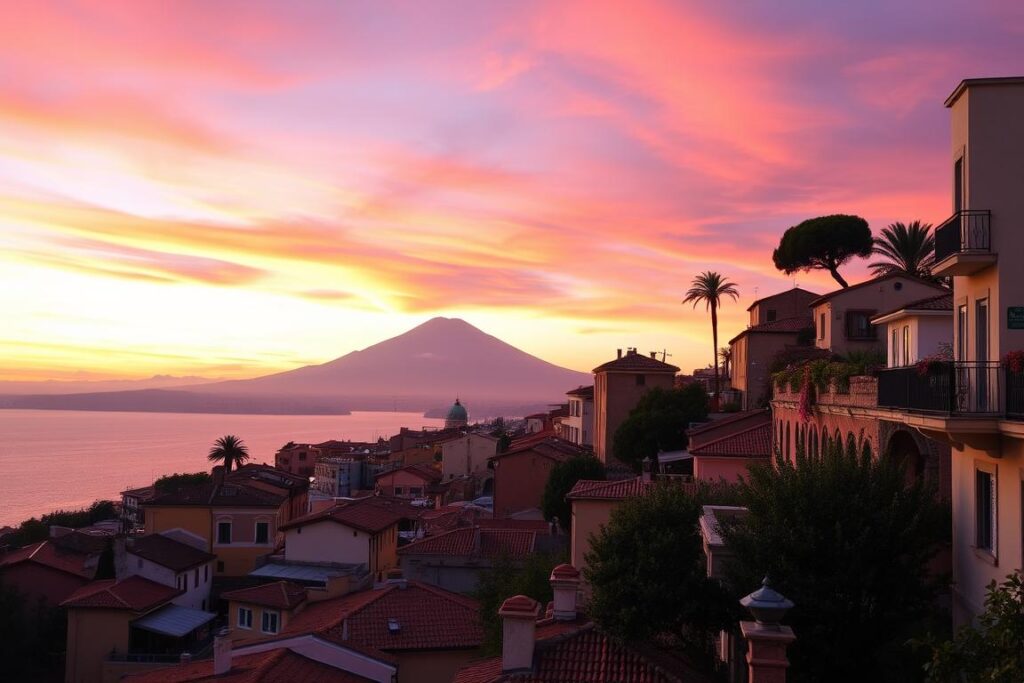 Ein Bild von Taormina mit Blick auf den Ätna