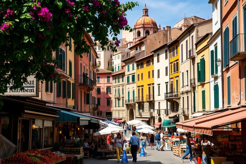 Ein Bild von der Altstadt von Palermo mit ihren lebendigen Märkten
