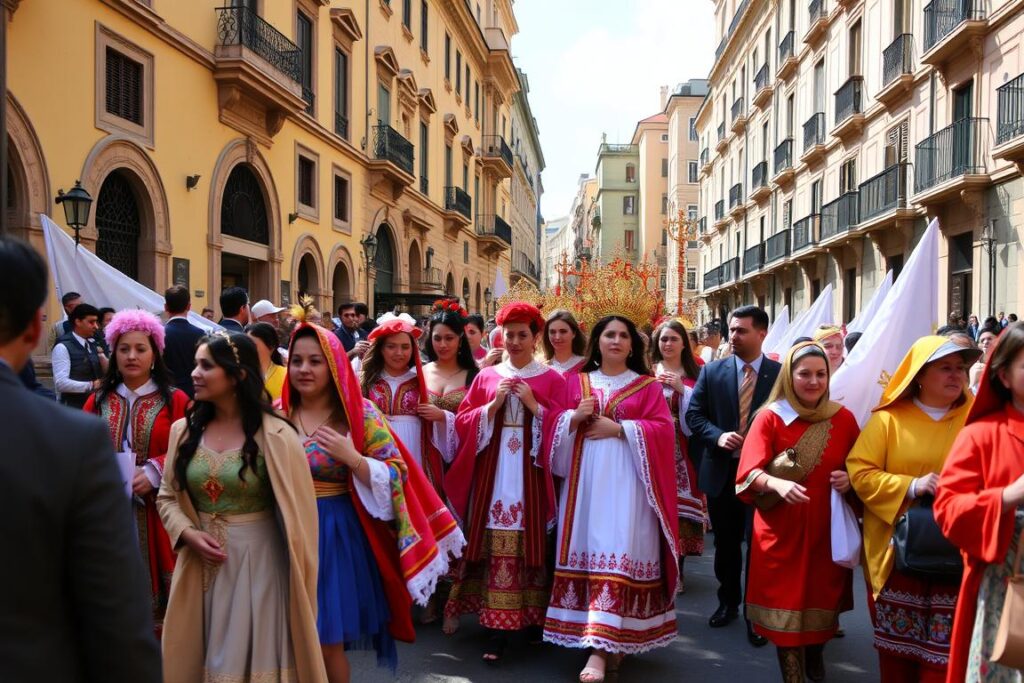 Ein Bild von der Prozession der Heiligen Agatha in Catania