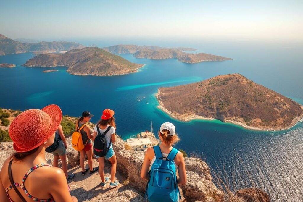 Ein Bild von einer Gruppe von Inselhoppern auf einer der Liparischen Inseln