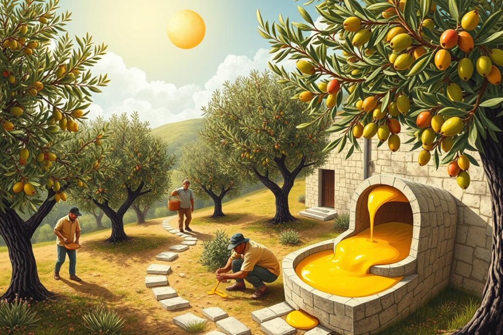 Ein Bild von einer sizilianischen Olivenölproduktion