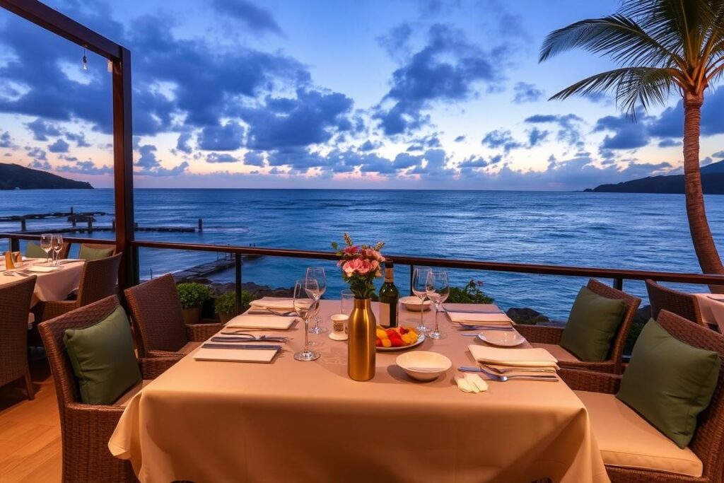 Ein Restaurant in Palm Cove mit Meerblick Ein Restaurant in Palm Cove mit Meerblick
