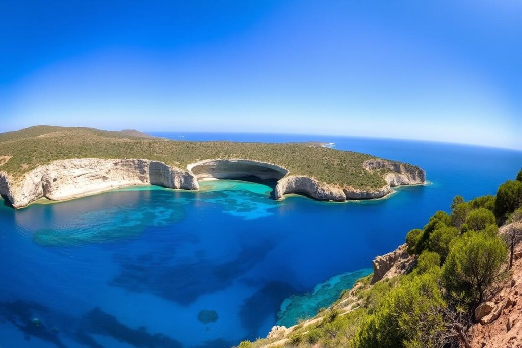 Eine atemberaubende Inselansicht von Lampedusa